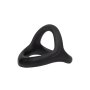Rimba Anneau de Pénis en Silicone à 3 Ouvertures Noir Ø 4 cm