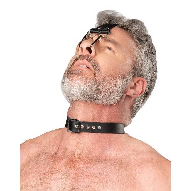 Rimba Harnais de Tête en Cuir avec Crochet Nasal Noir