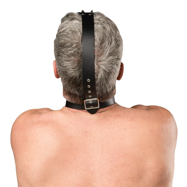 Rimba Harnais de Tête en Cuir avec Crochet Nasal Noir