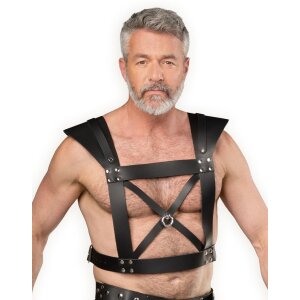 Rimba Brustharness aus Leder Schwarz One Size
