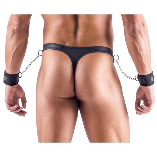 Svenjoyment Riostring mit Soft-Handfesseln Schwarz L