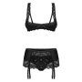 Obsessive Lecille 3-teiliges Ouvert-Set Schwarz L-XL