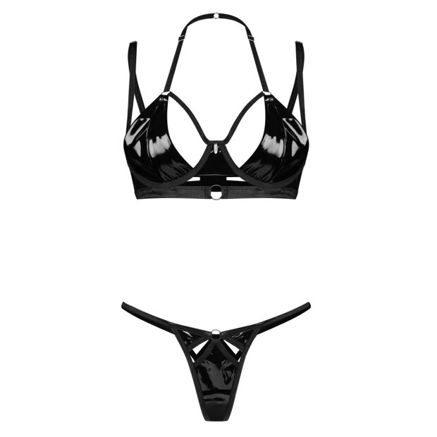Obsessive Keira Lise 2-teiliges Set aus BH und String Schwarz S-M