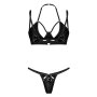 Obsessive Keira Lise 2-teiliges Set aus BH und String Schwarz S-M