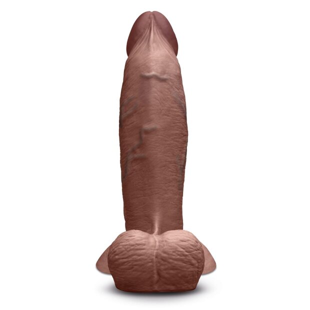 B-Vibe Slipskin Realistic Silicone Dildo 8 Inch Girthy Brown