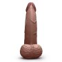B-Vibe Slipskin Realistic Silicone Dildo 6.5 Inch Curved Brown
