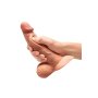 B-Vibe Slipskin Realistic Silicone Dildo 6.5 Inch Curved Mocha