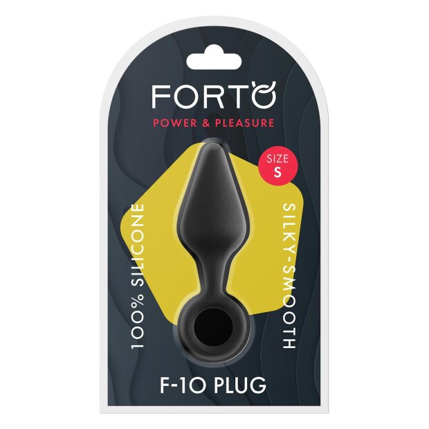 Forto F-10 Silicone Plug W/ Pull Ring Small Noir