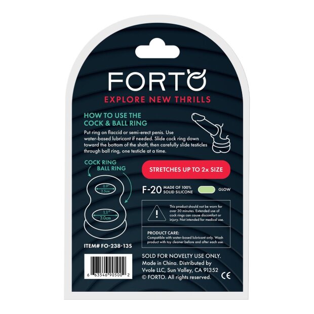 Forto F-20 Ball Stretcher Small White Glow in the Dark