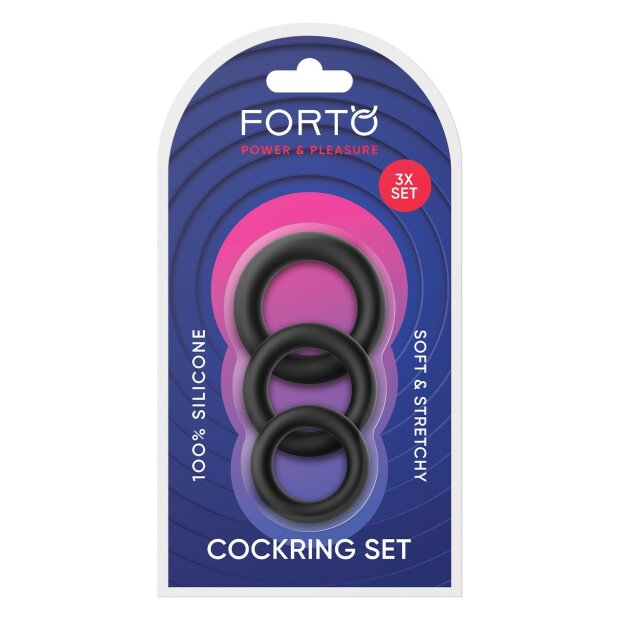 Forto F-39 Trio Cockring Set Schwarz