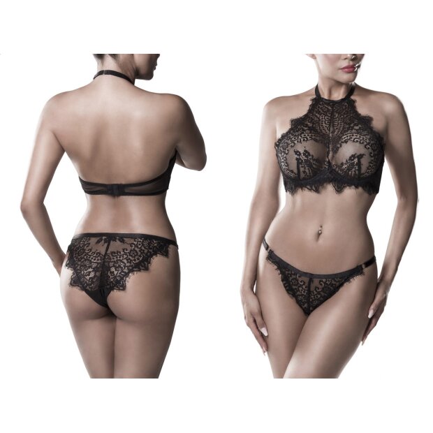 GREY VELVET 2-piece halterneck bra set XL