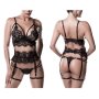 GREY VELVET 3-pcs set (Top, thong, suspender belt) XXL