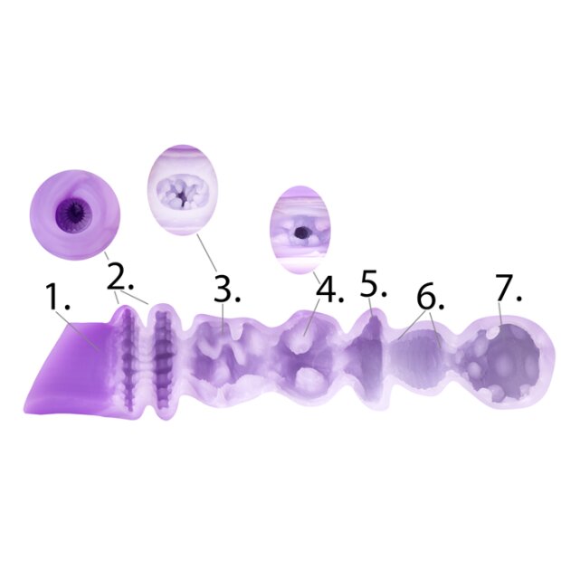 Motsutoys Cute Dragon Vagin de poche imprégné 0,35 Kg Violet