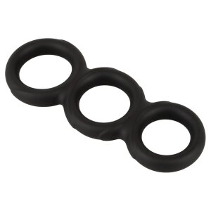 Erecto Triple Penis Ring Black Ø 2.6-3.1 cm
