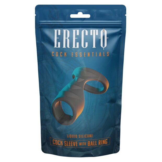 Erecto Penissleeve mit Hodenring Schwarz Ø 3-4,2 cm