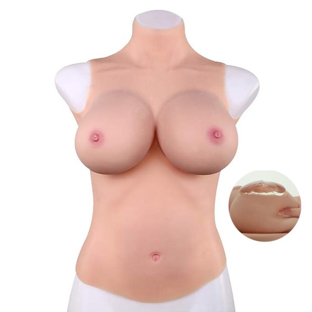 Outlet - CrossGearX Full bust Silicone realistic breasts - High neck - E cup