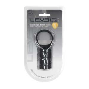 Levelz Silikon Penisring mit gerippter Hülle