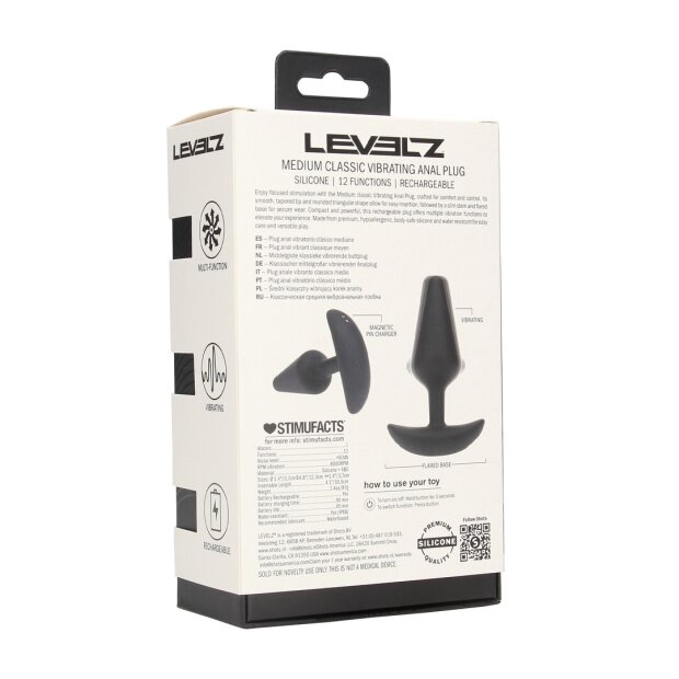Levelz Classic Medium Vibrating Silicone Anal Plug