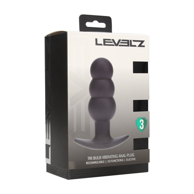 Levelz Vibrating Silicone Anal Plug with Triple Bulb