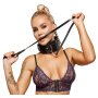ZADO Collier en Cuir avec Laisse et Cadenas Noir