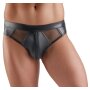Svenjoyment Slip Wetlook avec Empiècements Résille Noir L