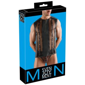 Svenjoyment Mesh Shirt with Wetlook and Zipper Black XL