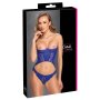Cottelli Collection Corset Court Ouvert avec String Rio S Bleu Royal