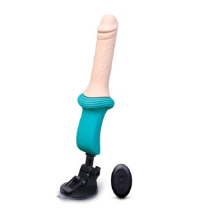 B-Vibe Thrusting Dildo Machine Turquoise