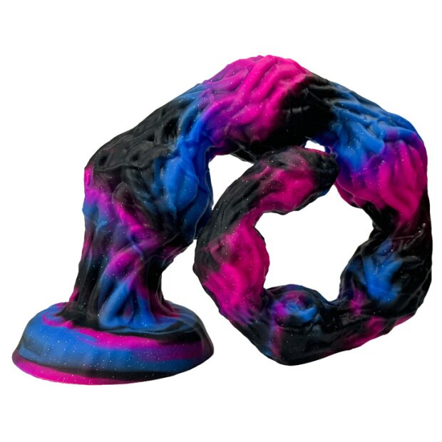 Deepleasure Silikon Dildo mit Saugnapf Glitzer Rosa Blau Schwarz 63 cm