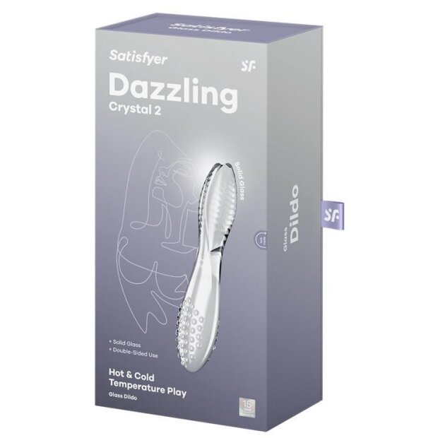Satisfyer Textured Glass Double Dildo 20 cm