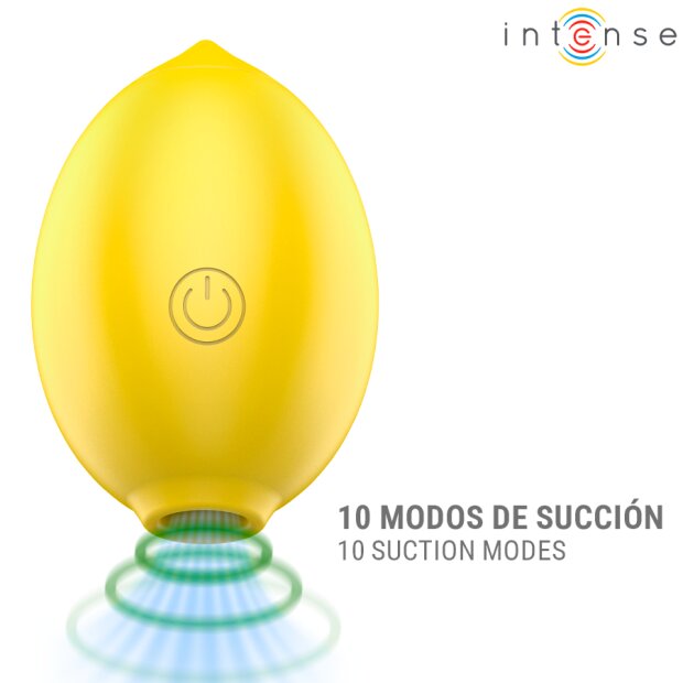 Intense Stimulateur Clitoridien à Succion Citron Silicone Étanche Rechargeable