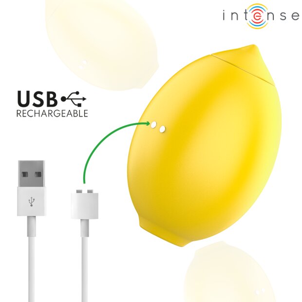 Intense Stimulateur Clitoridien à Succion Citron Silicone Étanche Rechargeable