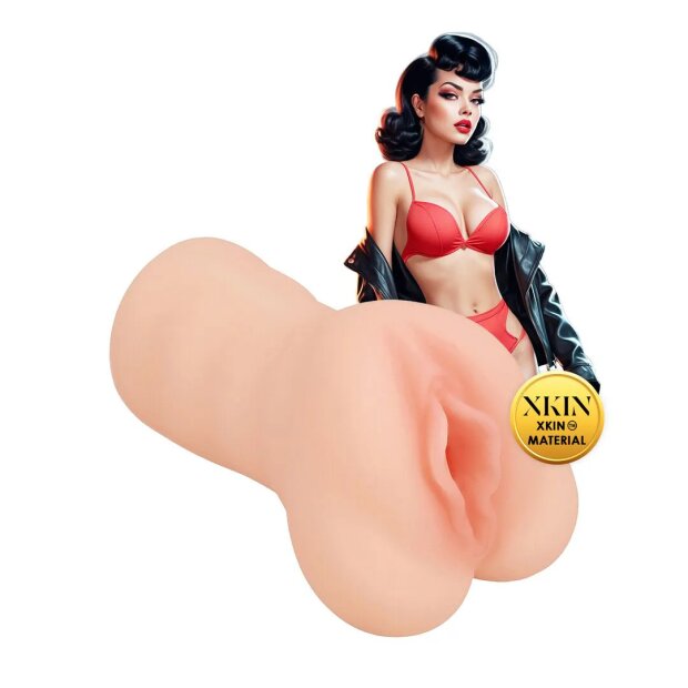 Xkin Pinup Dolls Greaser Girl Misty Muffburner Medium Masturbator Beige