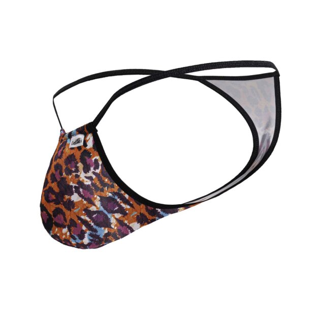 CandyMan Red-Orange Leopard-Print Thong S - XXXL