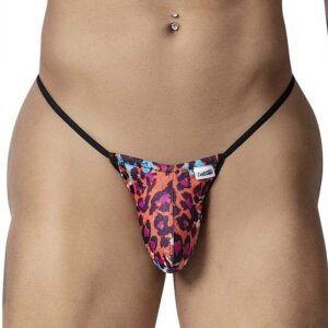 CandyMan Red-Orange Leopard-Print Thong S - XXXL