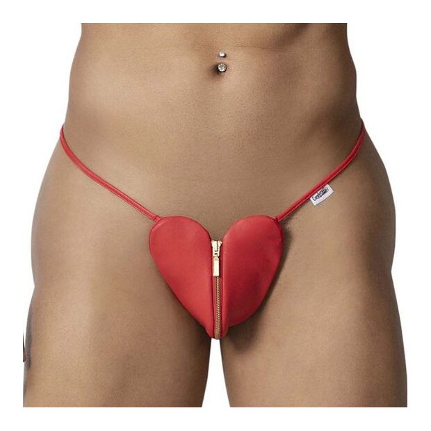 CandyMan Heartis red thong S - XL