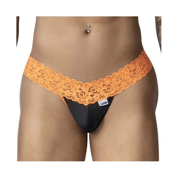 CandyMan Thong en dentelle Beltis Noir-Orange S - XL