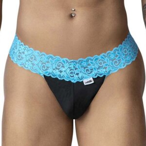 CandyMan String en dentelle Beltis Noir-Bleu S - XL