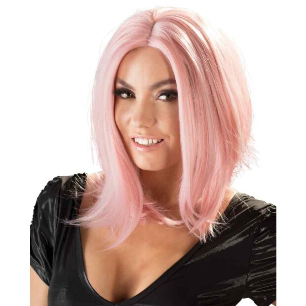 Perücke Bob, rosa