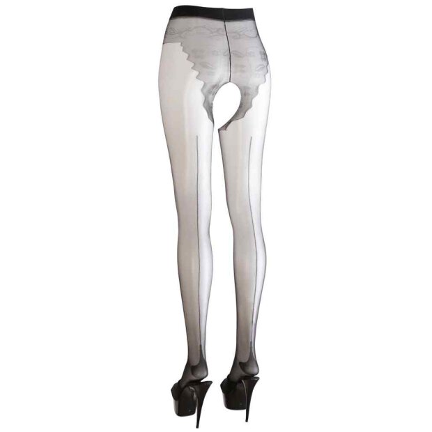 Strumpfhose offen mit Naht schwarz M