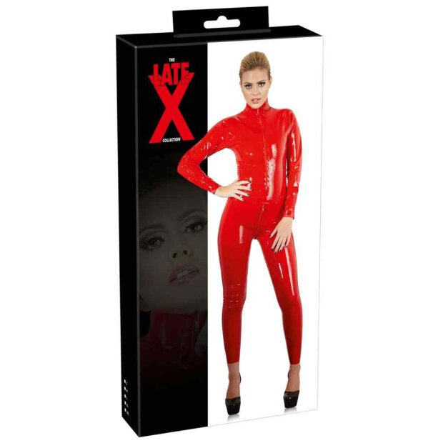 Latex Catsuit red 2XL