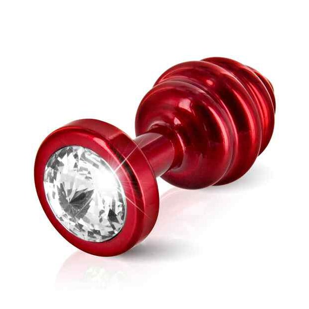 Diogol Ano Butt Plug Ribbed Red 30 mm