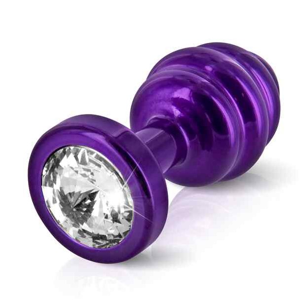 Diogol Ano Butt Plug Ribbed Purple 35 mm