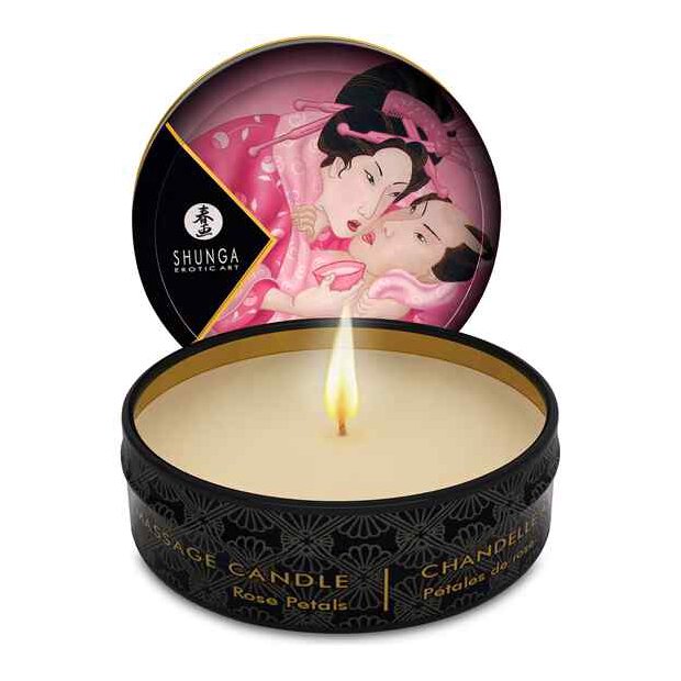 Shunga - Mini Massage Candle Rose Petals 30 ml