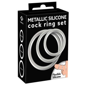 Metallic Silicone Cock Ring Set