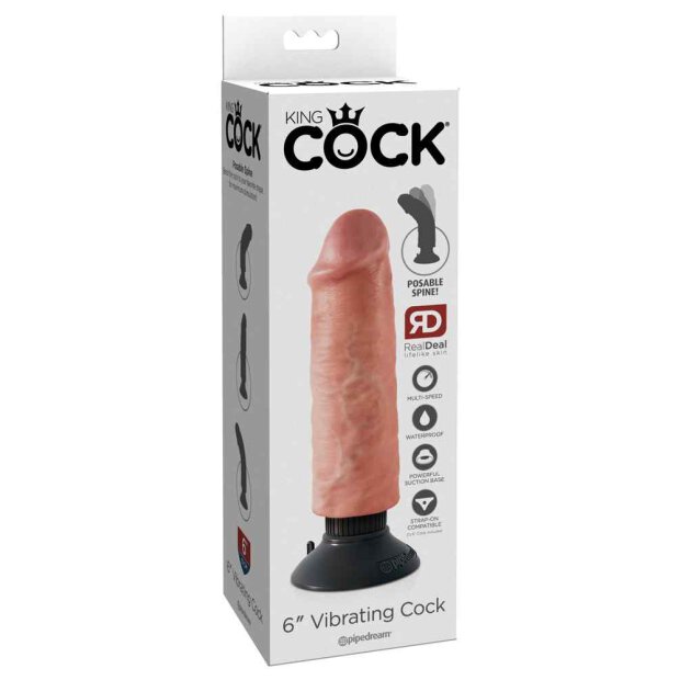 King Cock 6" Vibrating Cock