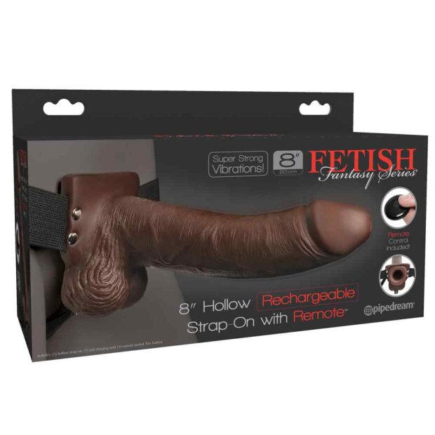 8? Hollow Rechargeable Strap-on with Remote