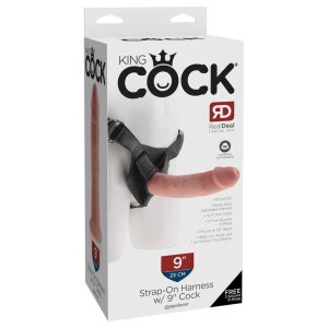 King Cock Strap-on Harness with 9 Inch Cock Flesh