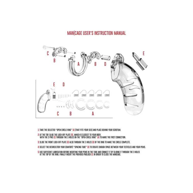 Model 01 - Chastity - 3.5" - Cock Cage - Transparent