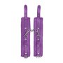 Ouch! Plush Leather Hand Cuffs - Purple